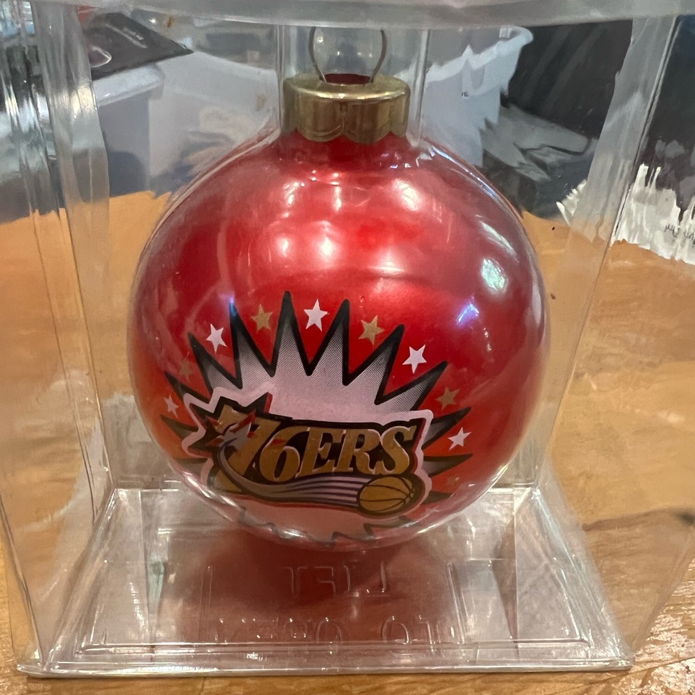 Philadelphia 76ers Glass Holiday Ornament